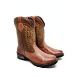 Bota Masculina Texana Cano Médio Couro Avestruz