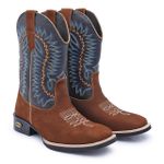 Bota Masculina Texana Country Cano Alto Bordado