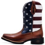 Bota Masculina Americana Texana Cano Médio Couro