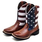 Bota Masculina Americana Texana Cano Médio Couro