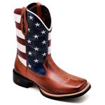 Bota Masculina Americana Texana Cano Médio Couro