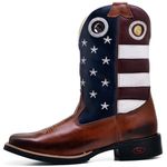 Bota Masculina Americana Texana Cano Médio Couro