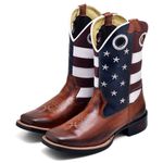 Bota Masculina Americana Texana Cano Médio Couro