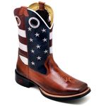 Bota Masculina Americana Texana Cano Médio Couro