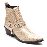 Bota Masculina Cano Curto Bico Fino Couro Anaconda