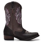 Bota Feminina Texana Country Cano Médio Couro Luxo