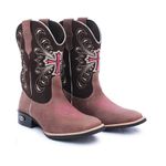 Bota Country Cano Alto Bordado Cruz