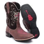 Bota Country Cano Alto Bordado Cruz