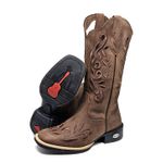 Bota Texana Country Feminina Couro Cano Alto Bordado