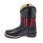 Bota Masculina Americana Texana Cano Médio Couro