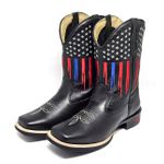 Bota Masculina Americana Texana Cano Médio Couro