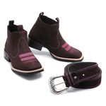 Kit Bota Country Feminina Cano Curto + Cinto Country