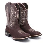 Bota Country Cano Alto Bico Quadrado