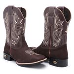 Bota Country Cano Alto Bico Quadrado
