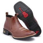 Kit Bota Masculina Country Couro de Engraxar + Cinto Country