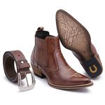 Kit Bota Feminina Country Couro + Cinto Country