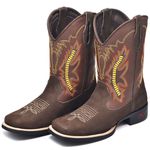 Bota Masculina Texana Cano Médio em Couro