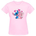 Babylook Rosa Warmout Feminina Estampada Stitch Angel