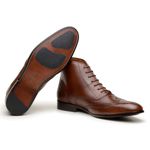 Bota Oxford Monza Brogue Castanho