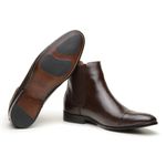 Bota Bergamo Chelsea Boot Brogue Café