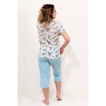 Pijama Feminino Jade Azul Semi aberto em PV