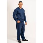 Pijama Masculino Vinicius Azul marinho flanelado