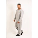 Pijama Masculino Caio Cinza Mescla flanelado