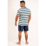 Pijama Masculino Roberto Azul Marinho/verde agua 100% algodão