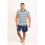 Pijama Masculino Roberto Azul Marinho/verde agua 100% algodão