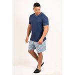 Pijama Masculino Rodrigo azul marinho estampado em Viscolycra