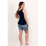 Pijama Feminino Dirce Azul Marinho em Viscolycra