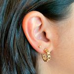 Brinco Argola Corrente Pequeno Banhado Ouro 18K