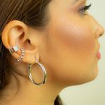 Piercing Fake Bolas Banhado Ródio Branco