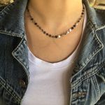 Choker Mini Medalhas Banhado Ródio Negro