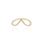 Anel V Banhado Ouro 18K