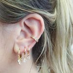 Brinco Argola Gota Cristal Banhado Ouro 18K