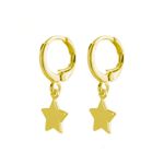 Brinco Argola Estrela Lisa Banhado Ouro 18K