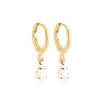 Brinco Argola Gota Cristal Banhado Ouro 18K