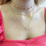 Choker Búzios Banhada Ouro 18k