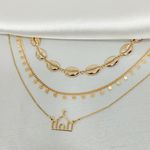 Choker Búzios Banhada Ouro 18k