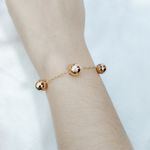 Pulseira Bolas Lisas Banho Ouro 18k