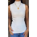 Tricot Feminino Gola Alta Garrafinha Básico Off Write