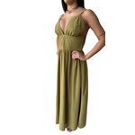 VESTIDO LONGO VERDE MILITAR GIOVANA MODAS 