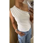 BLUSA CANELADA MANGA NULA BRANCA LO P 