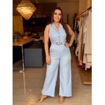 MACACÃO LONGO COM CINTO SHA SHA AZUL CLARO