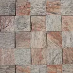 Pedra Madeira Serrada Rosa Amarrado com 0,5m² 11,5x11,5cm