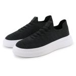 Tênis Masculino Mescla Cinza com Cadarço Elástico Fácil Knit