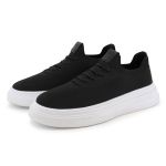 Tênis Masculino Palha Preto Calce Fácil Preto Leve e Confortável