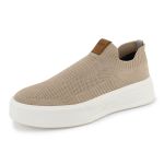 Tênis Masculino Brown Knit Sem Cadarço Casual Leve Confortável