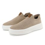 Tênis Masculino Brown Knit Sem Cadarço Casual Leve Confortável